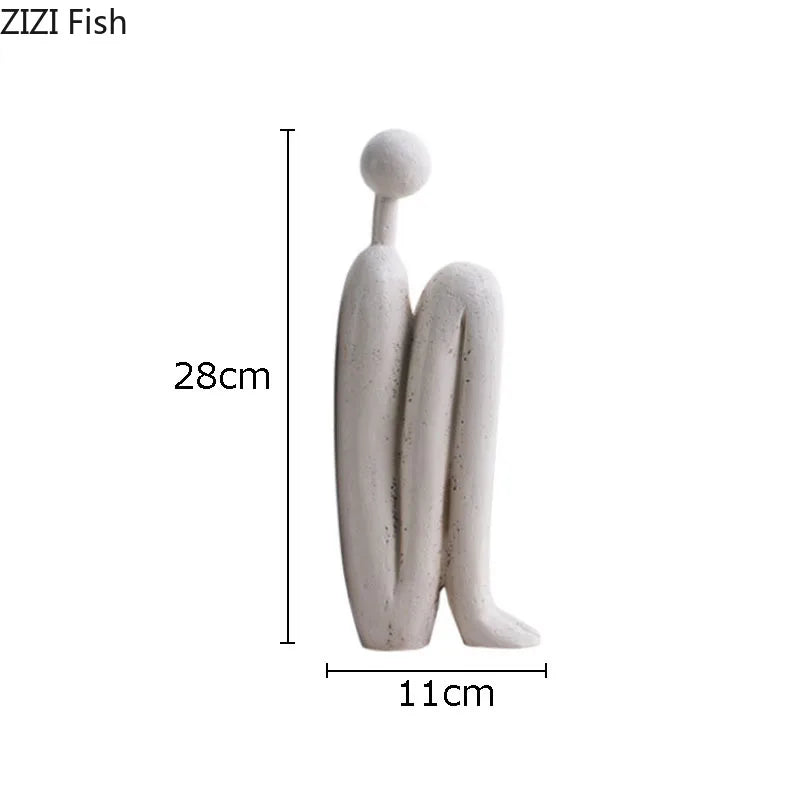 Afralia™ Abstract Figure Resin Sculpture Desk Decor Modern Home Ornament
