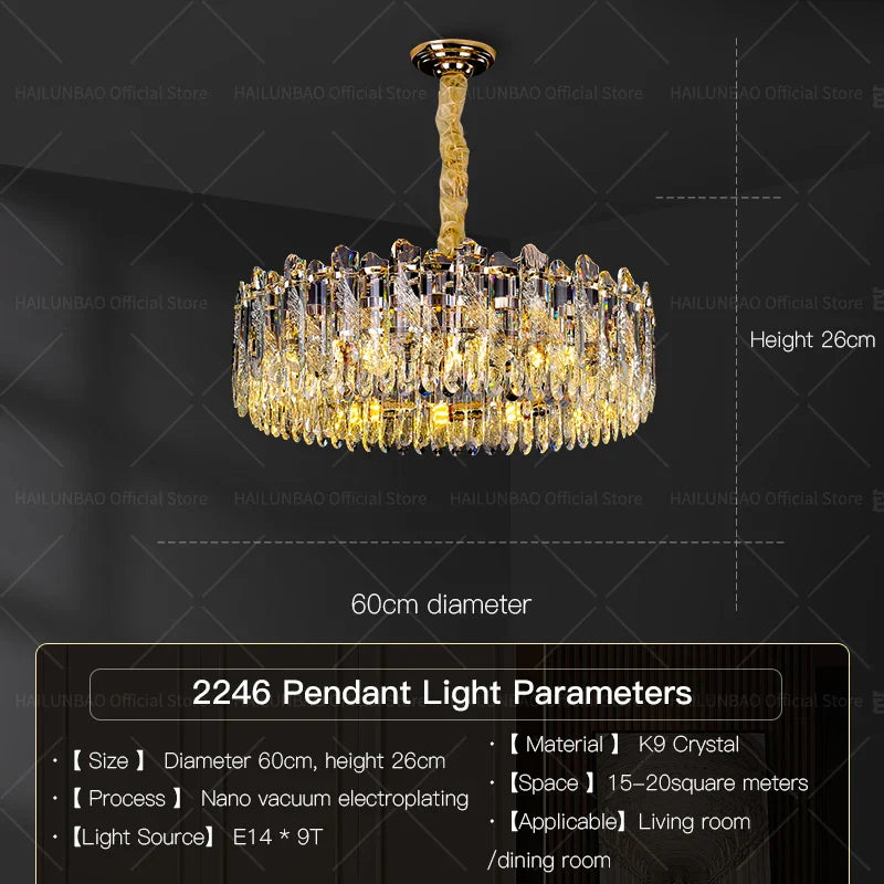 Afralia™ Crystal Luxury Chandelier: French Atmosphere Restaurant Lighting