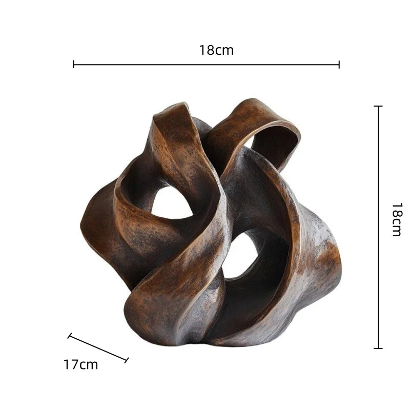 Afralia™ Gold Geometric Abstract Resin Ring Figurines for Stylish Home Decor