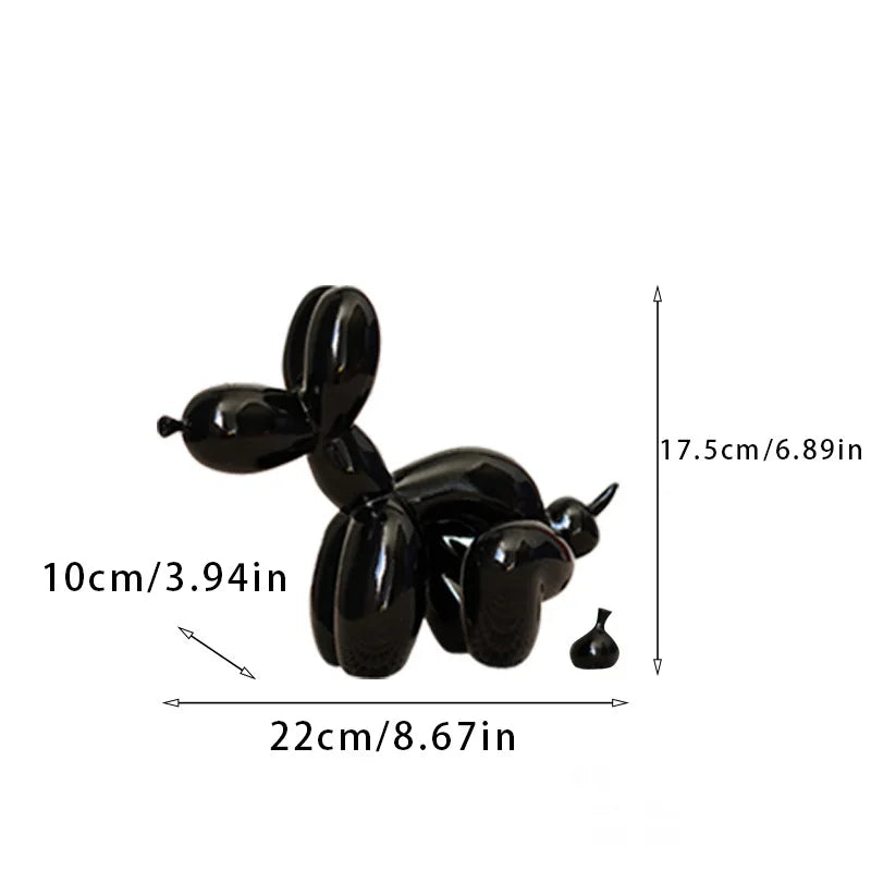 Afralia™ Balloon Dog Sculpture: Funny Puppy Resin Craft for Home Decor