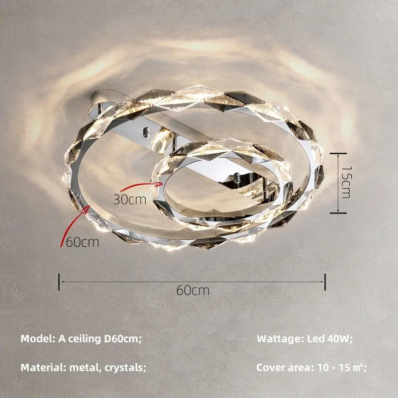 Afralia™ Crystal Chandelier Pendant Light - Dimmable Modern Luxury LED Chrome Luminaria