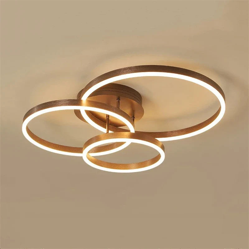 Afralia™ Golden Coffee LED Ceiling Light with Acrylic Lampshade for Creative Living Room Fixtures