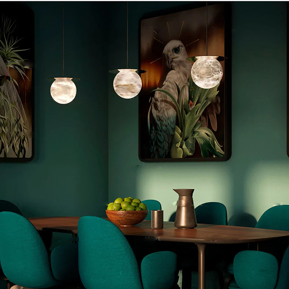 Afralia™ Round Lucite Ball Pendant Light-Ceiling Adjustable Living Room Fixture