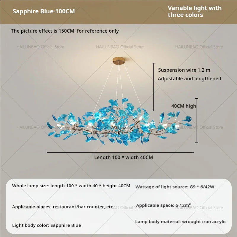 Afralia™ Gingko Leaf Chandelier: Modern Luxury Art Decor for Home, Restaurant & Bar