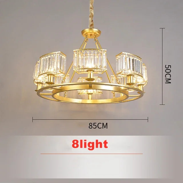 Afralia™ Copper Crystal Chandelier: Modern LED Ceiling Light for Home Deco & Ambiance, Living, Dining, Bedroom