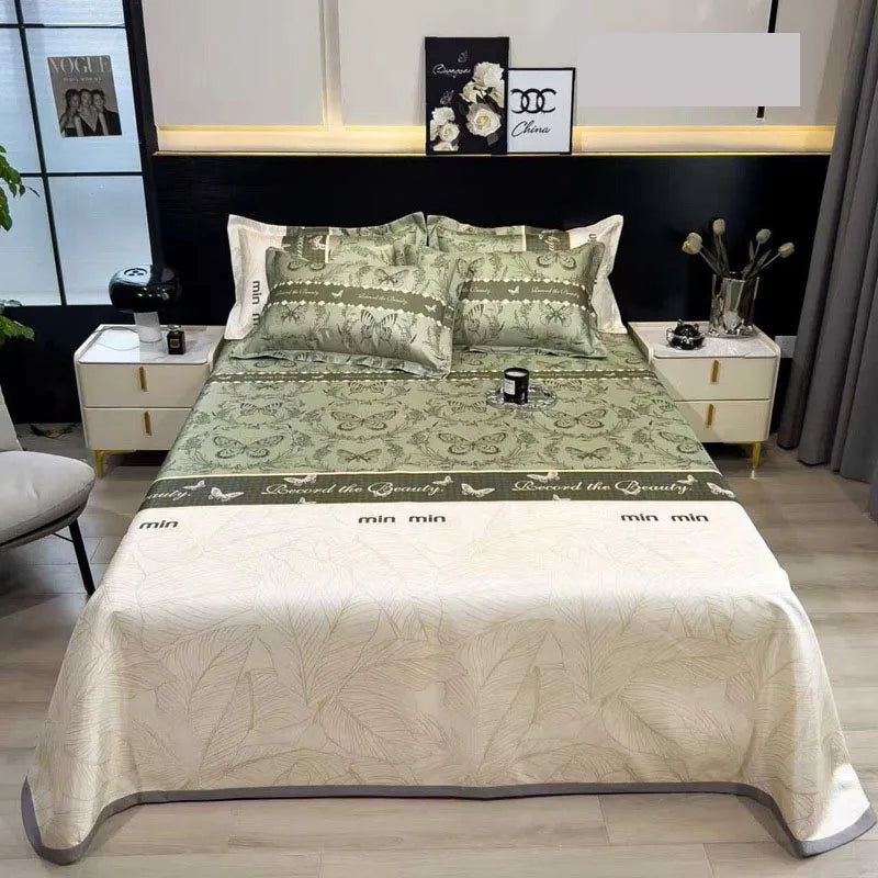 Afralia™ Multicolour Floral Patchwork Satin Bed Cover Set for Smooth Summer Comfort