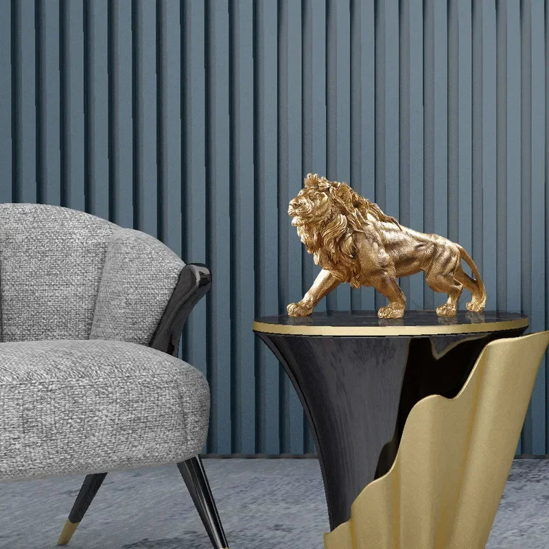 Afralia™ Resin Lion Statue: Office & Living Room Decor, Desktop Animal Sculpture