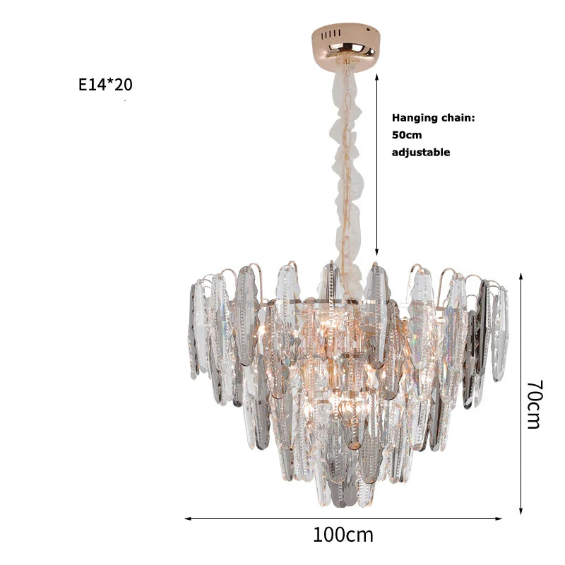 Afralia™ Gold Crystal LED Chandelier Lighting for Dinning Table