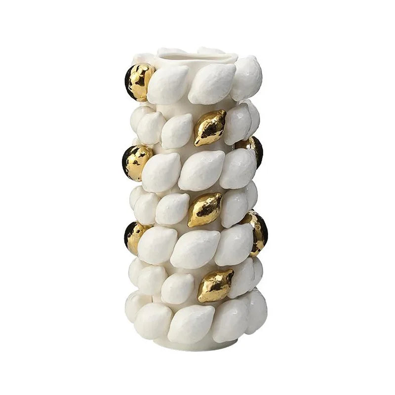 Afralia™ Ceramic Vase: Lemon/carambola Design for Aesthetic Room Decor & Floral Arrangement