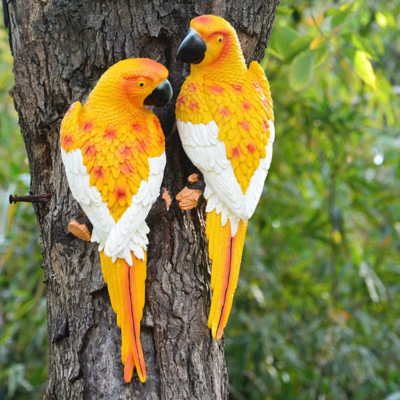 Afralia™ Parrot Figurine: Wall Hanging Decoration & Garden Sculpture