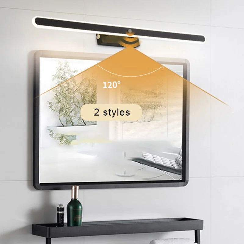 Motion Sensor Mirror Light LED Wall Lamp by Afralia™: Stylish 40cm Bathroom Wall Sconce