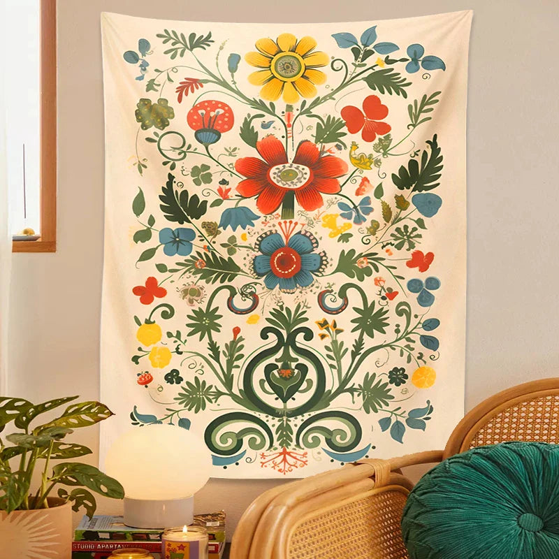 Afralia™ Floral Tapestry Wall Hanging: Celestial Flower Decor for Living Room & Bedroom