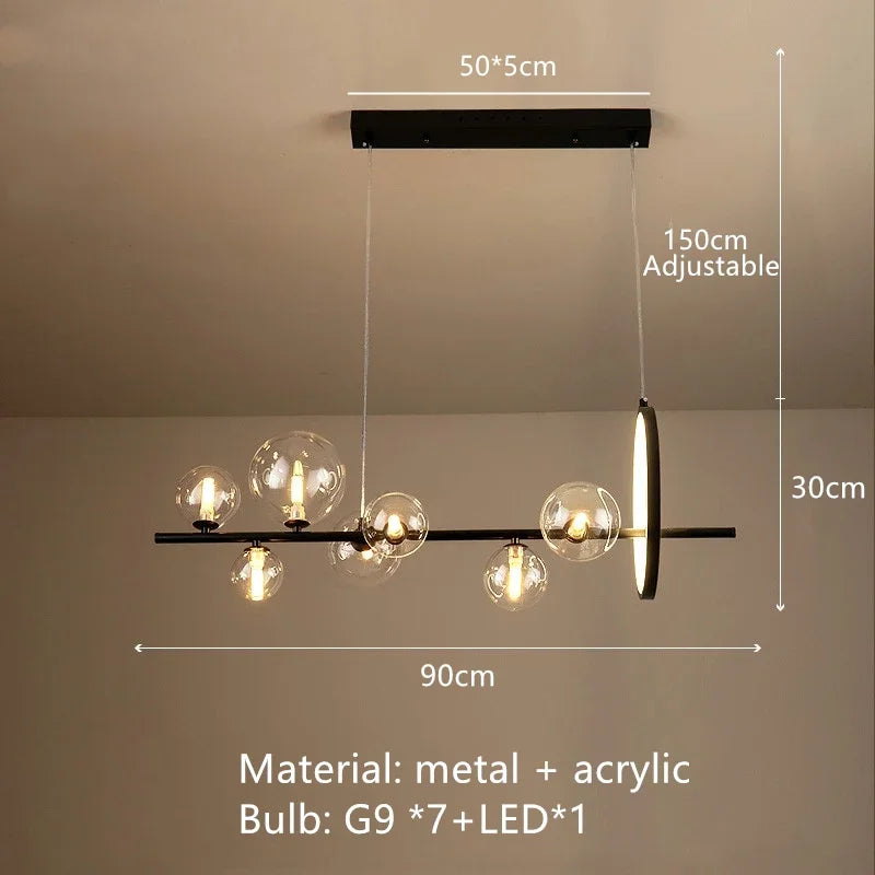Afralia™ Nordic Glass Bubble Chandelier for Luxury Dining Room and Bedroom