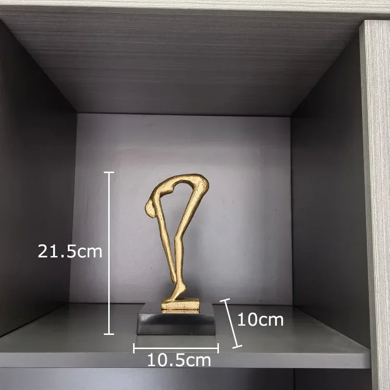 Afralia™ Gymnast Statue Desk Ornament Metal Sculpture Room Decor