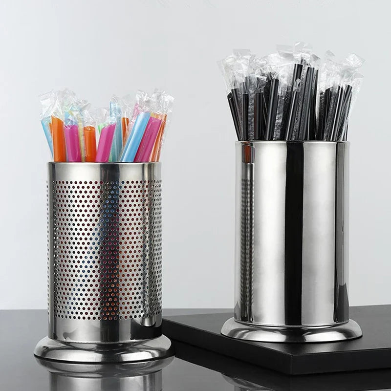 Afralia™ Stainless Steel Tableware Organizer Basket, Cutlery Holder & Kitchen Utensil Storage