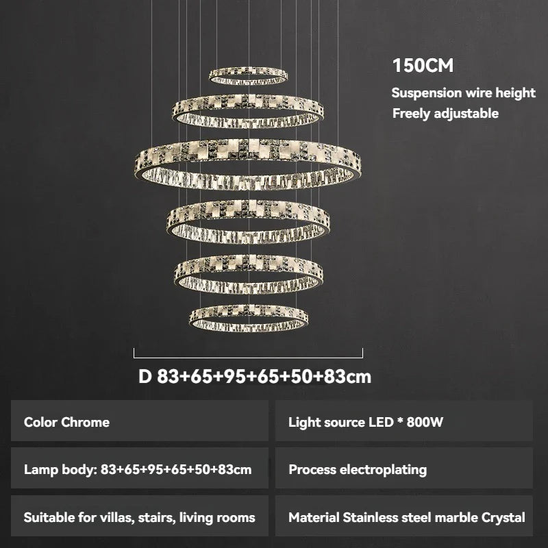 Afralia™ Black Acrylic and Crystal Chandelier for Living Room Decor
