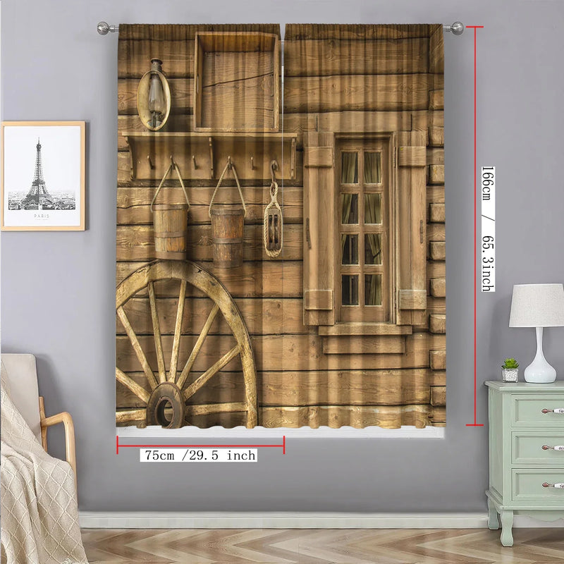 Afralia™ Retro Elements Screen Curtain for Home Decor in Kitchen, Living Room & Coffee Shop