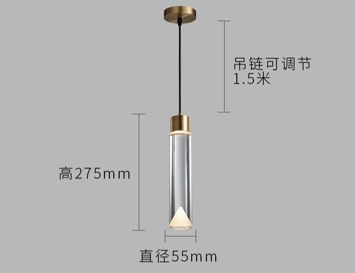 Afralia™ Clear Crystal Copper Pendant Light for Dining, Kitchen, Bedroom - Adjustable G4 Bulb