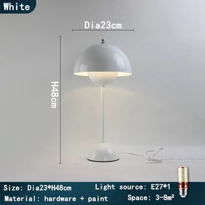 Afralia™ Modern Iron Mushroom LED Table Lamp for Home Office Study Bedside
