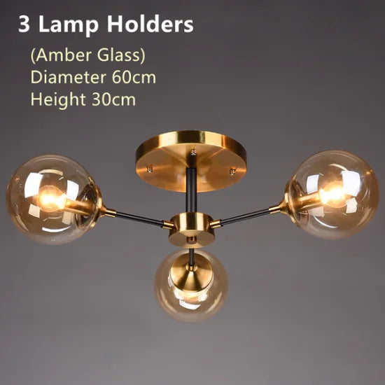 Afralia™ Glass Ball Chandeliers: Scandinavian LED Ceiling Lamps for Living Room & Bedroom