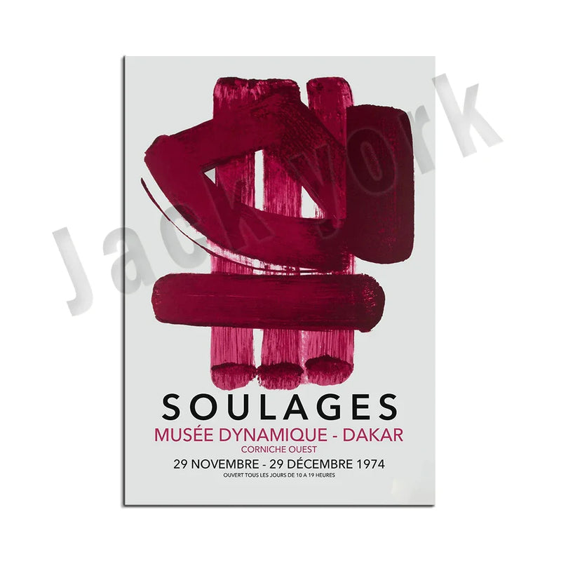 Afralia™ Soulages Exhibition Canvas Prints Wall Art Decor