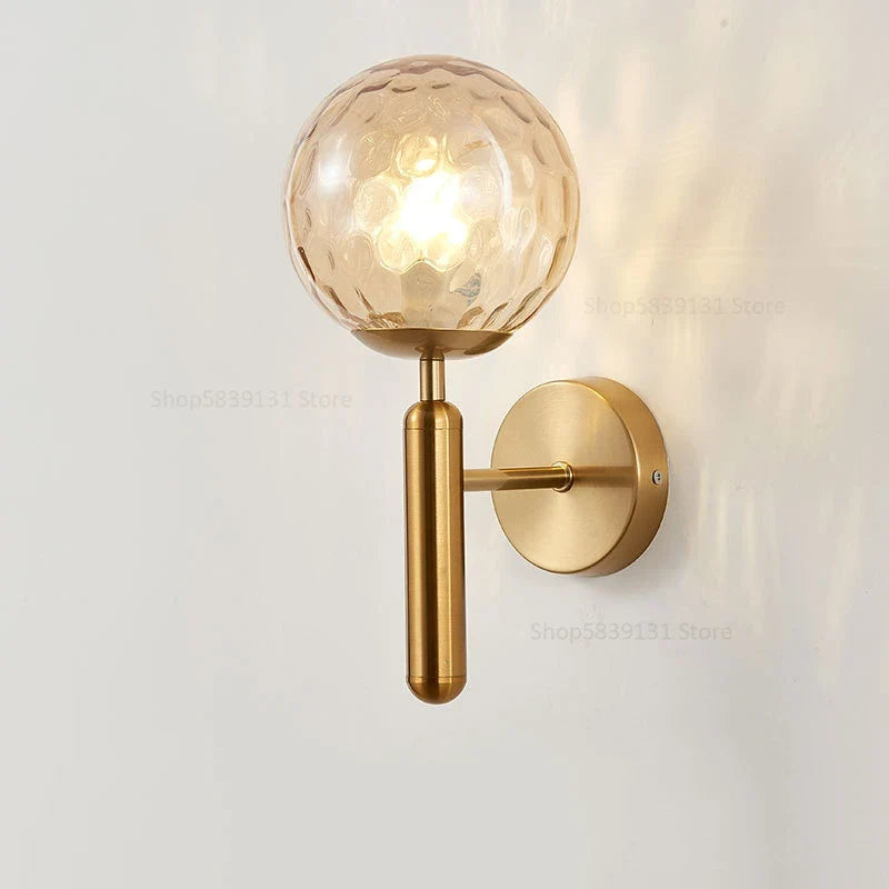 Afralia™ Glass Ball Wall Lamp: Modern Metal Wall Lights for Home Living Room Bedroom Decoration