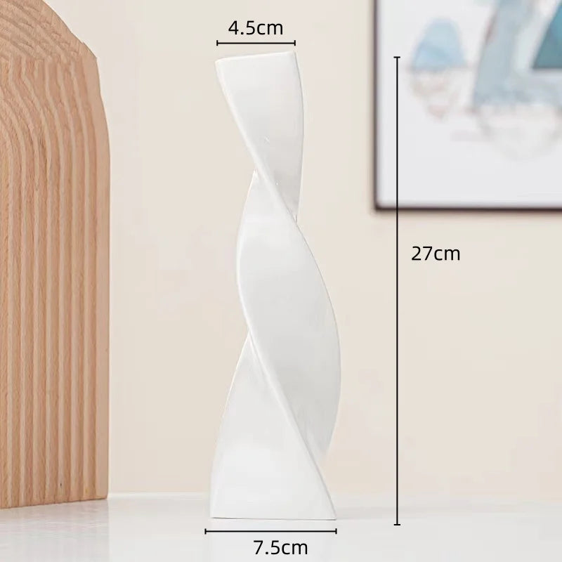 Afralia™ Torsion Ceramic Vase | Geometric Abstract Decor | Home Decoration Pieces