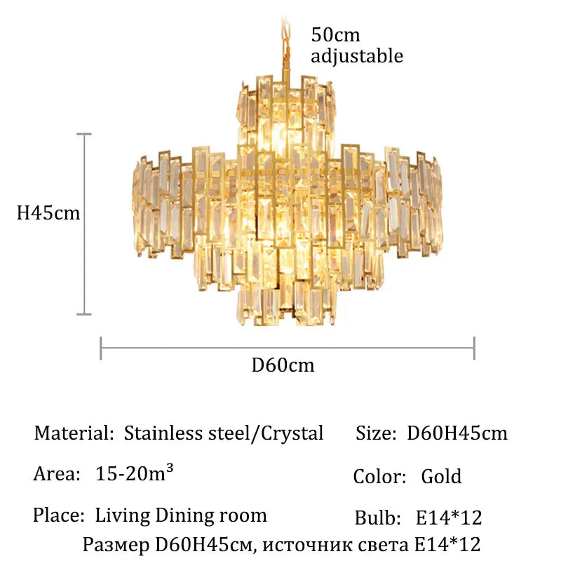 Afralia™ Crystal Chandelier Ceiling Light LED Fixture for Dining & Living Rooms.