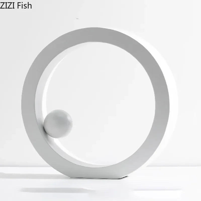 Afralia™ Geometric Circle Desk Ornament Minimalist Modern Abstract Art Aesthetic Decor