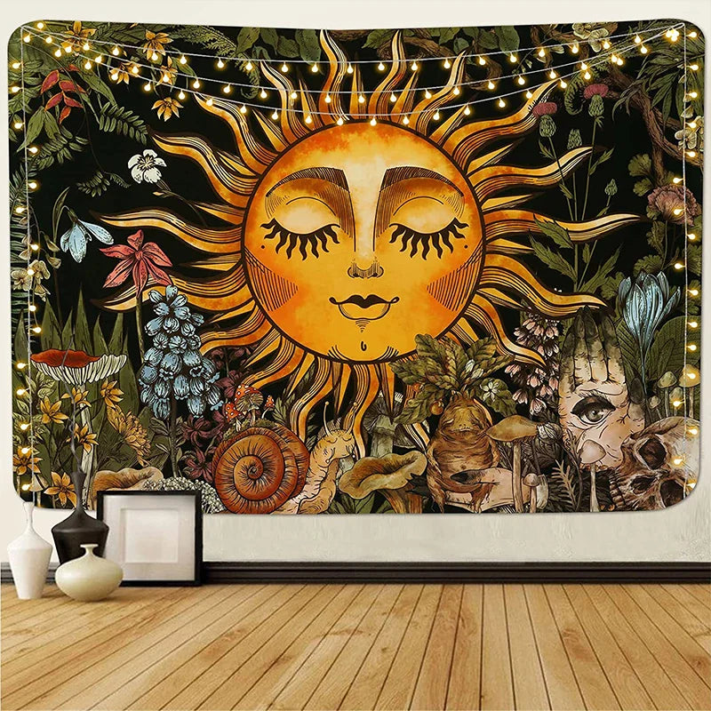 Afralia™ Vintage Floral Wall Tapestry - Mystical Hippie Dorm Decor