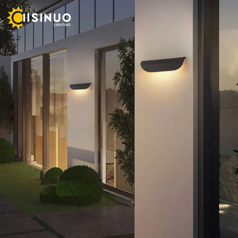 Afralia™ Outdoor LED Wall Sconce in White Aluminum for Porch Entryway