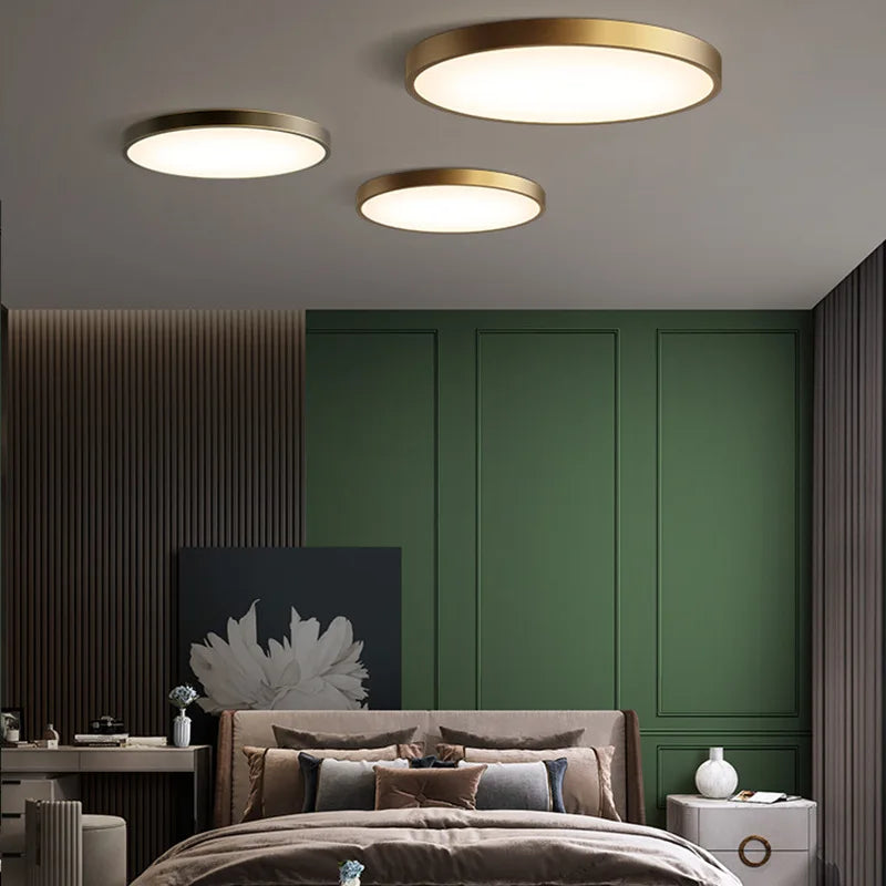 Afralia™ Copper Ceiling Lamp: Modern Round Surface Mounted Lighting for Bedroom