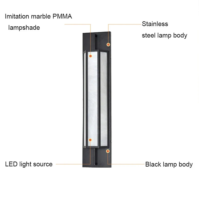 Afralia™ Outdoor Stainless Steel LED Wall Lamp IP65 Garden Sconce Light