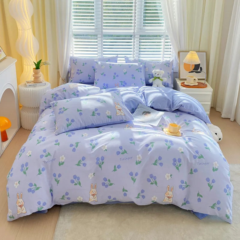 Afralia™ Cotton Single Duvet Cover - Skin Friendly Quilt Cover for Single King Bed