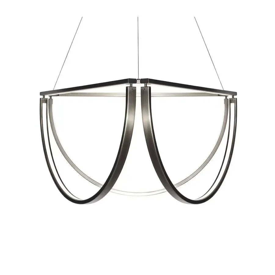Afralia™ Black Gold Geometric LED Chandelier - Postmodern Indoor Hanging Lamps for Living Room