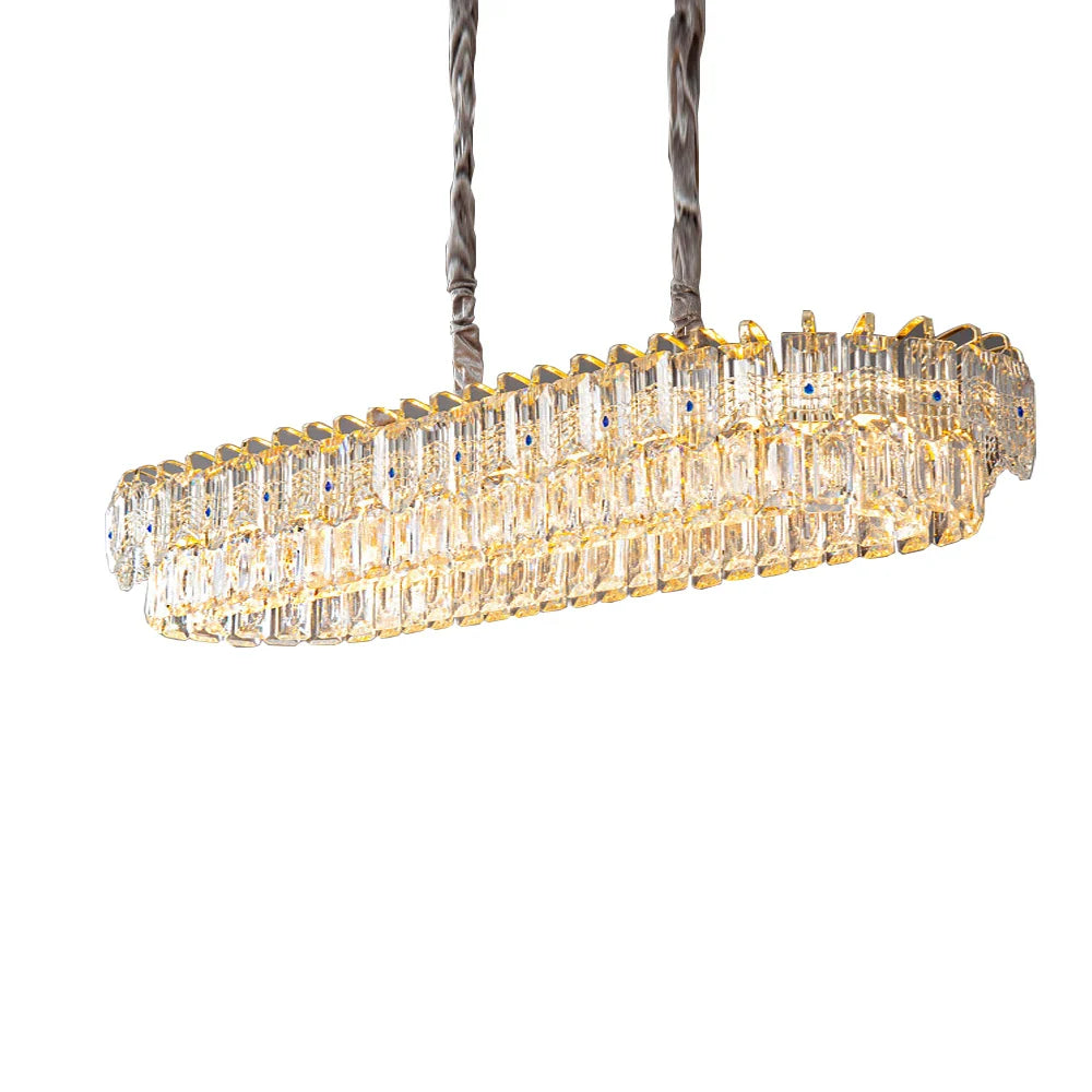 Afralia™ Crystal Ceiling Chandelier, Nordic Luxury Double Lampara for Dining Table