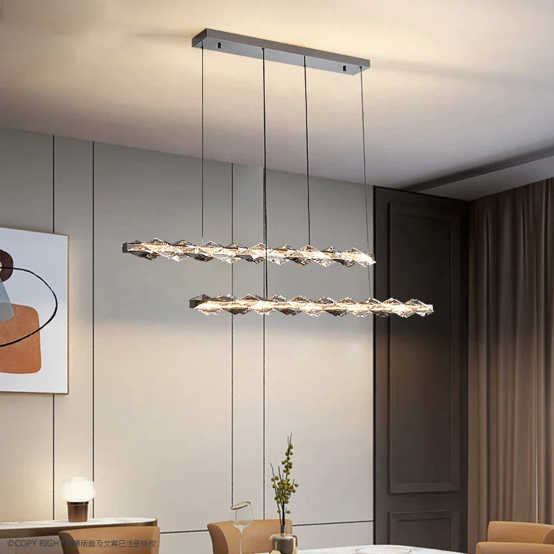 Afralia™ Crystal Chandelier for Luxury Living Spaces ★ Modern Duplex Ring Light Fixtures