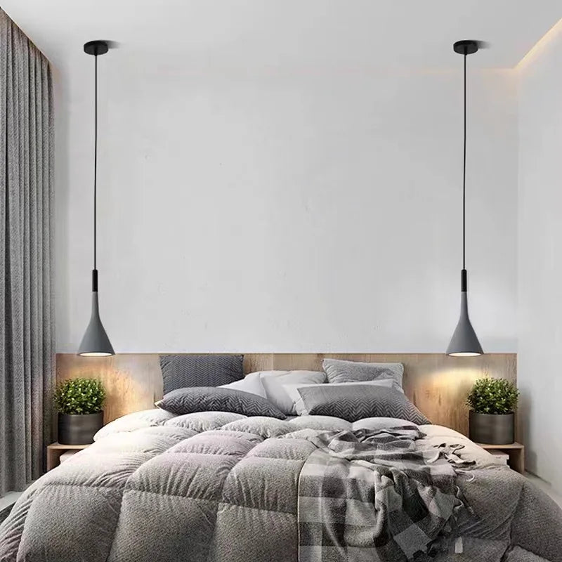 Afralia™ Nordic Modern Black LED Chandelier for Home Dining Kitchen Bedroom Decor