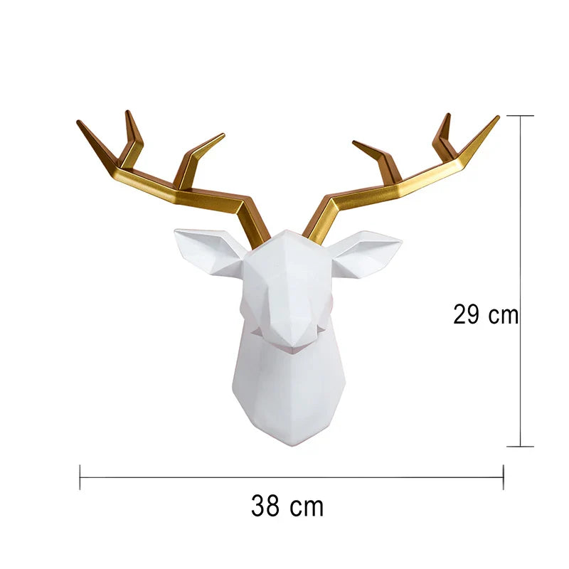 Afralia™ Resin Elk Head Wall Mount - Deer Head Animal Holder Trophy Hook Display
