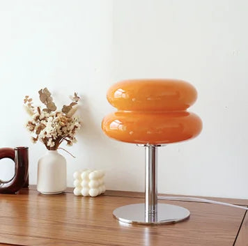 Afralia™ Macaron Glass Table Lamp: Elegant Desk Light for Bedroom and Living Room Décor