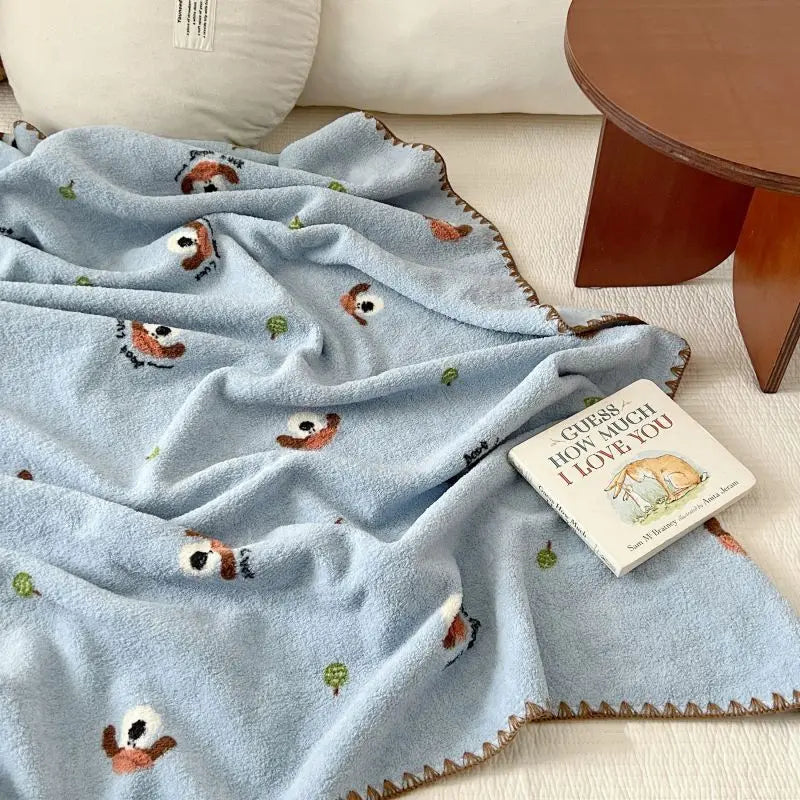 Afralia™ Milk Velvet Cartoon Blanket: Soft, Luxurious Sofa Throw for All Seasons