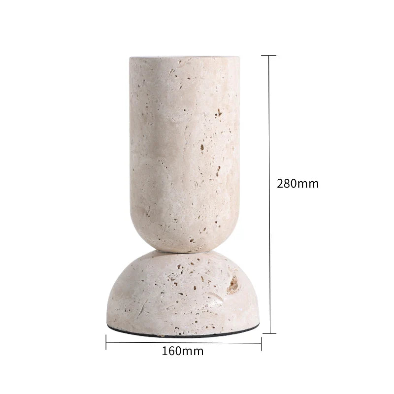 Afralia™ Archway Shape Travertine Sculpture Figurine Statue for Home Decor