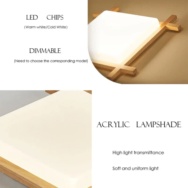 Afralia™ Wood Flush Mount Ceiling Light for Living Room Bedroom