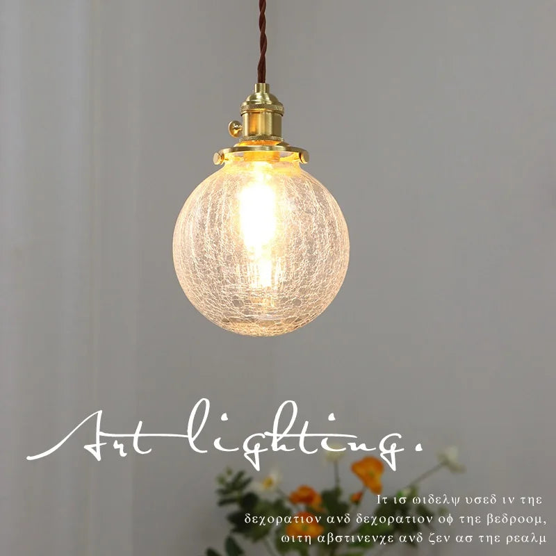 Afralia™ Modern LED Glass Copper Pendant Lamp | Nordic Style Hanging Light Fixtures