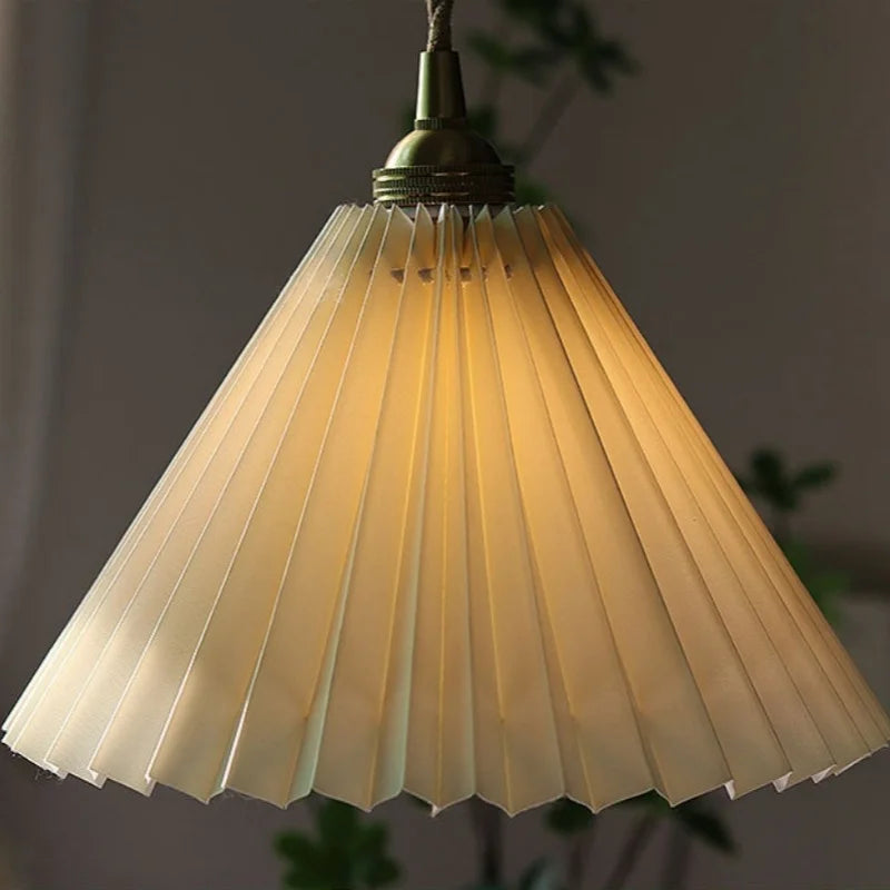 Afralia™ Walnut Wood LED Pendant Lights Japan Style Hanging Lamp Bouffant Cloth