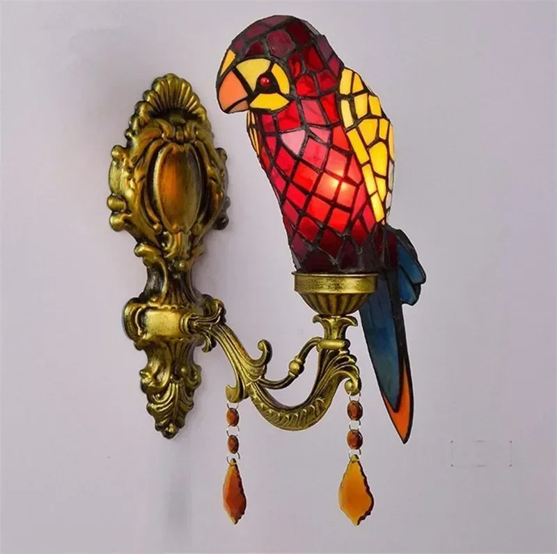 Afralia™ Glass Parrot Pendant Chandelier - Luxury Home Lighting Fixture