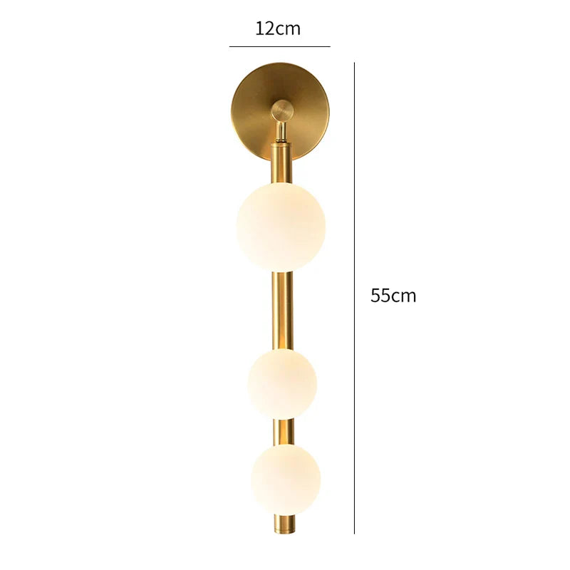 Afralia™ White Glass Ball LED Wall Sconce for Living Room, Bedroom, Coffee Shop