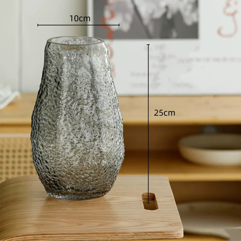 Afralia™ Green Transparent Glass Vase for Flower Arrangement & Home Decor