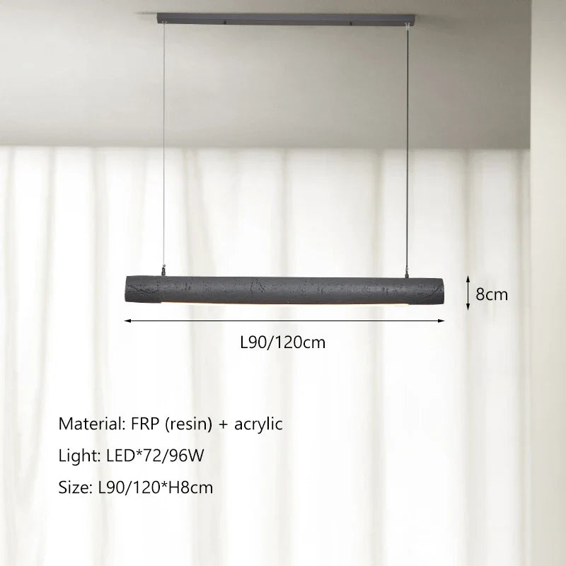 Afralia™ Wabi Sabi Led Strip Pendant Lights - Nordic Minimalist Dining Room Chandelier