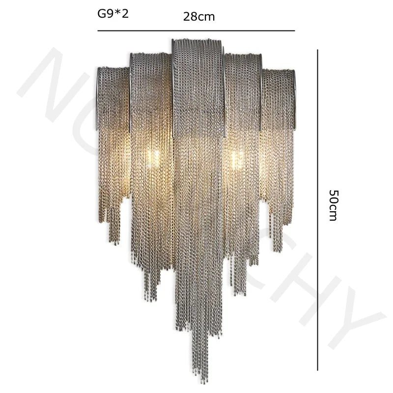 Afralia™ Chrome Tassel LED Chandelier for Living Dining Room Decor - Modern Lustre Design